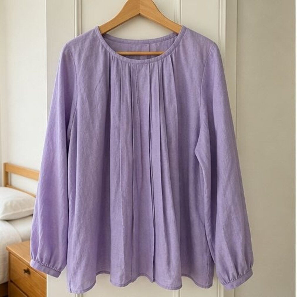 Lilac Pleated Blouse
